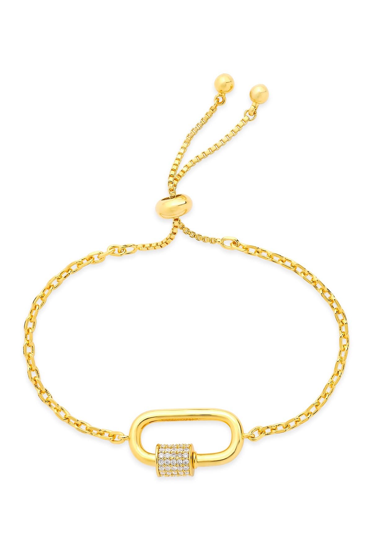 CZ Carabiner Bolo Bracelet