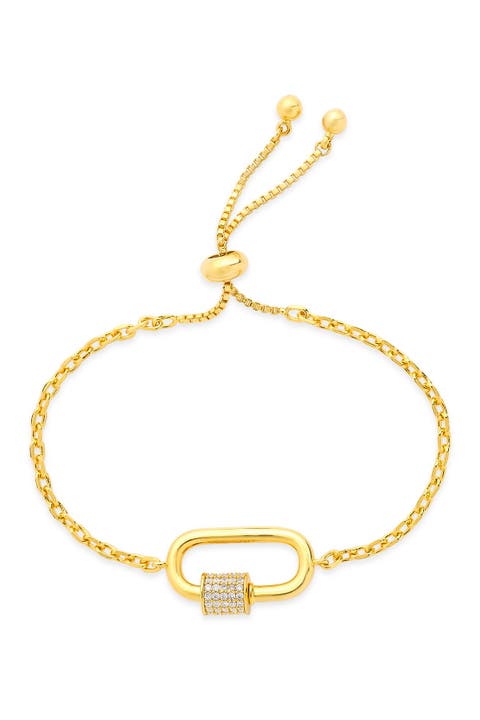 CZ Carabiner Bolo Bracelet