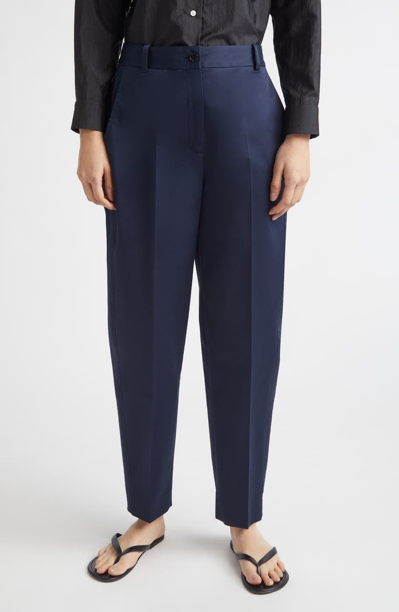 PARTOW Astor Cotton Stretch Twill Tapered Leg Pants, Main, color, Navy