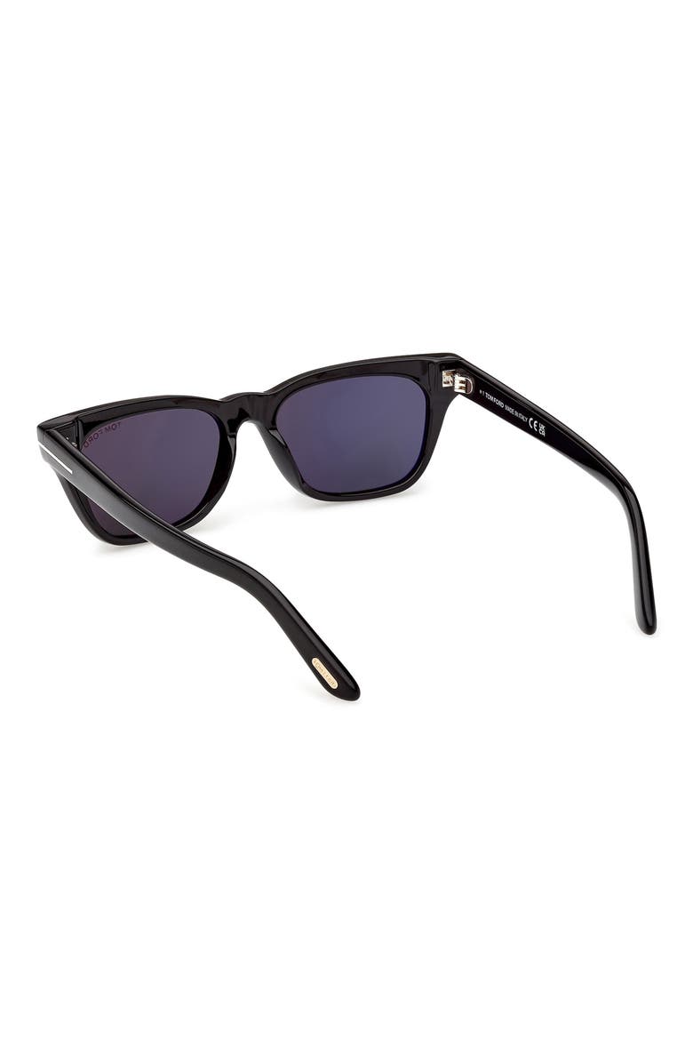 Penn 53mm Rectangular Sunglasses, Alternate, color, SHINY BLACK / BLUE LENS