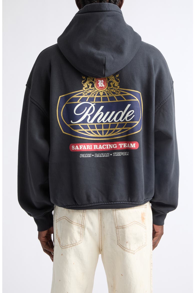 Safari Crest Oversize Cotton Pullover Hoodie, Alternate, color, VINTAGE BLACK/ BLUE/ RED