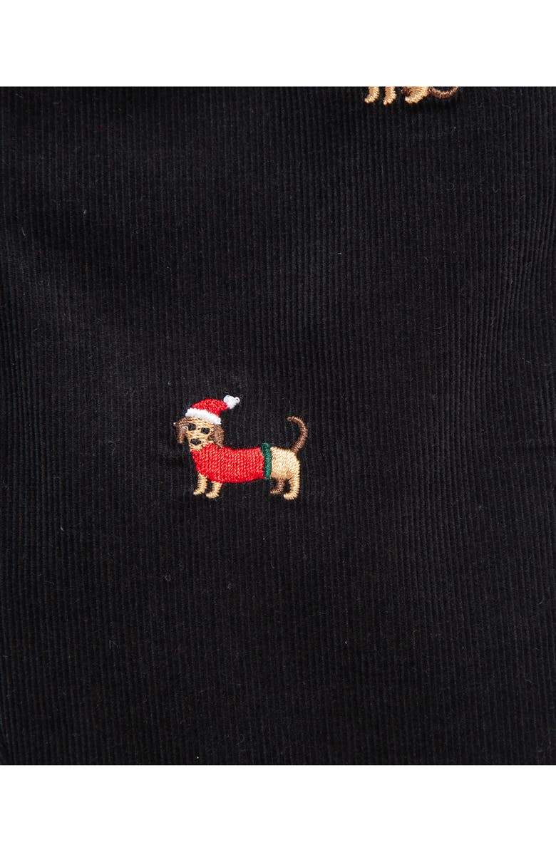 Little Me Plaid Bodysuit & Pups Corduroy Pants Set, Alternate, color, Red Plaid