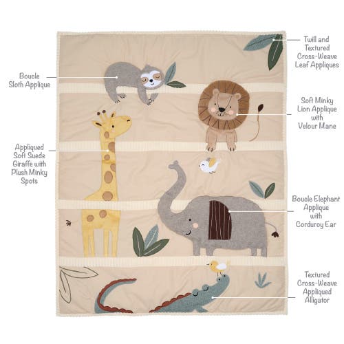 Lambs & Ivy Jungle Story 3-piece Infant Safari Baby Crib Bedding Set In Multi