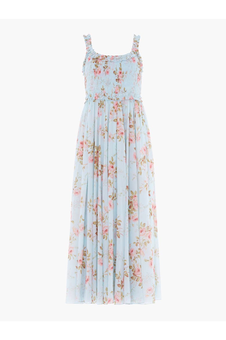 Summer's Rose Chiffon Cami Ankle Gown, Alternate, color, Aqua