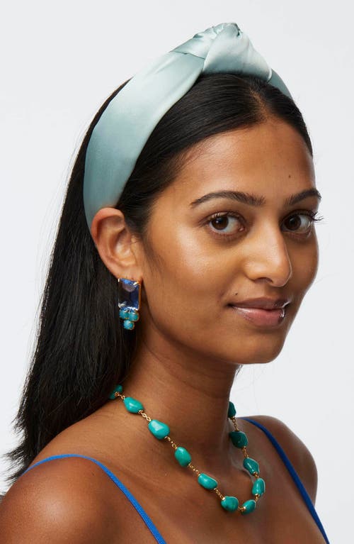 Lele Sadoughi Silk Blend Knotted Headband In Blue