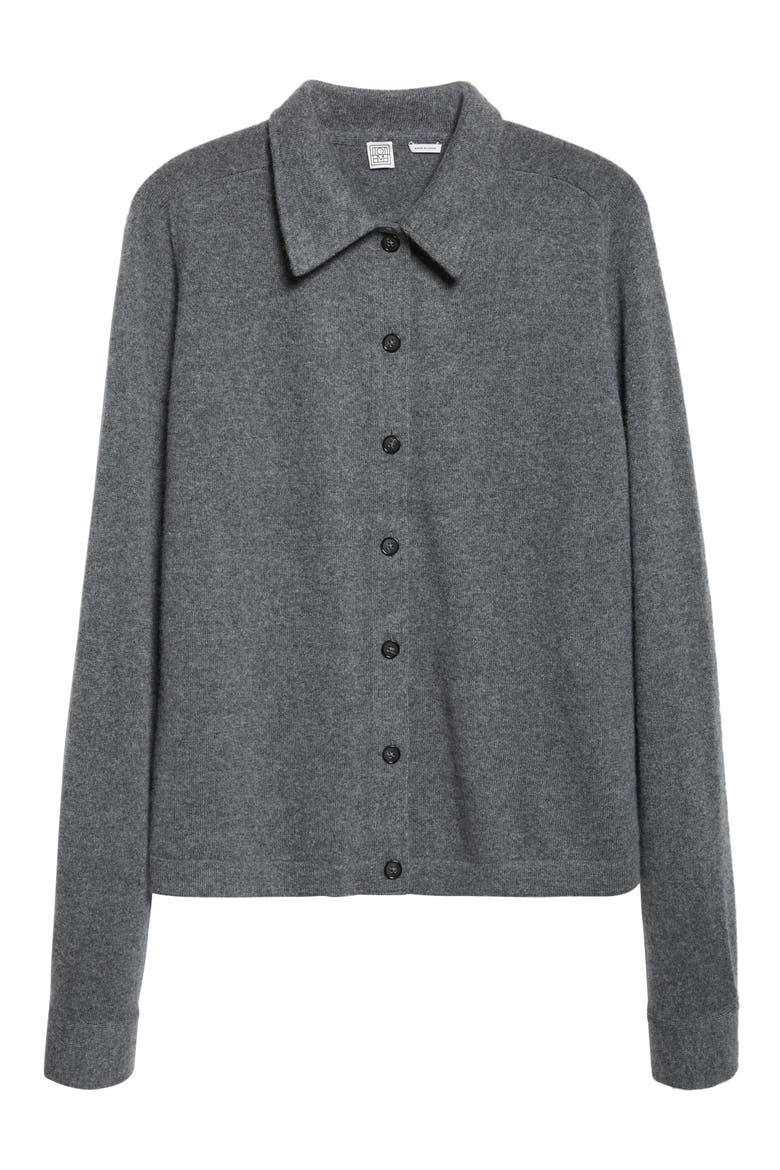 Cashmere Cardigan, Alternate, color, DARK GREY MELANGE