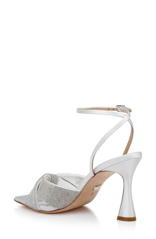 Badgley Mischka Collection Brinlee Ankle Strap Sandal In White Satin