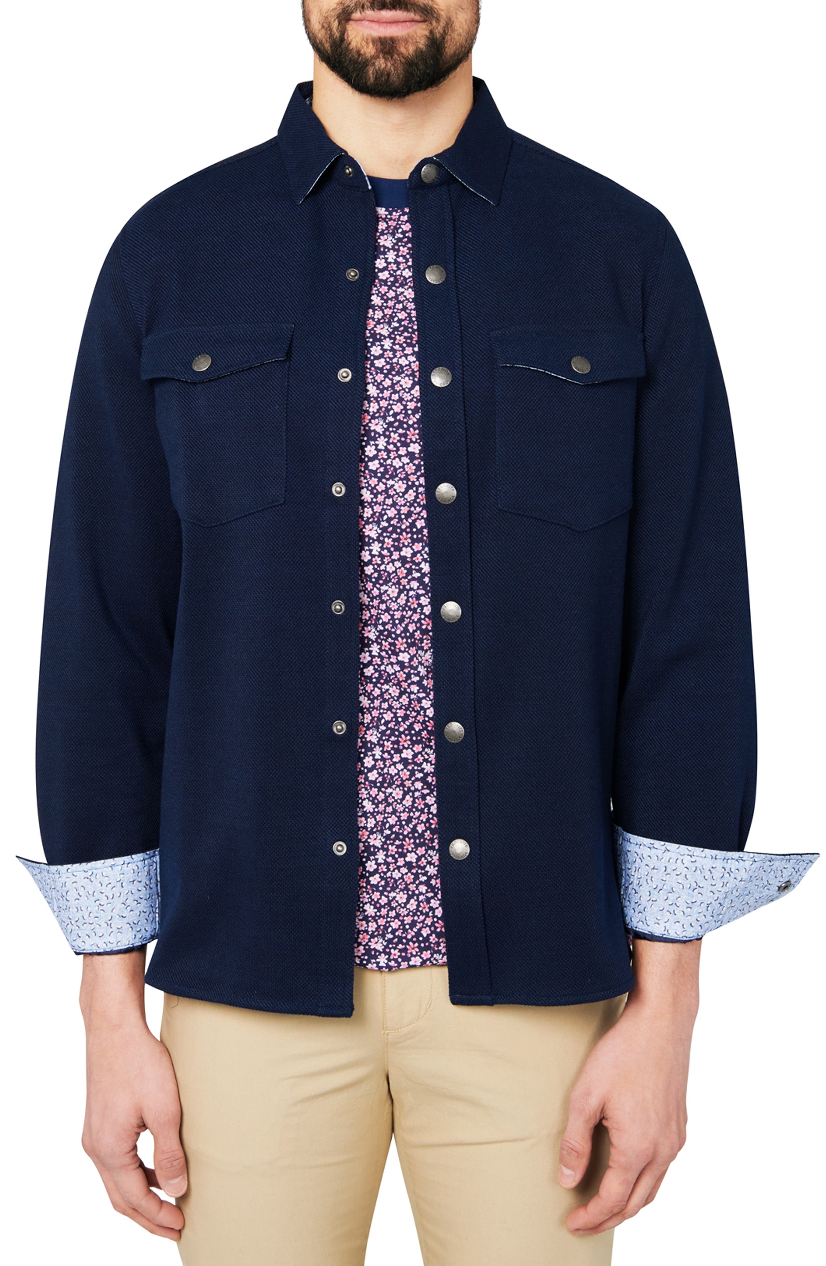 Solid Waffle Knit Shirt Jacket - image 4