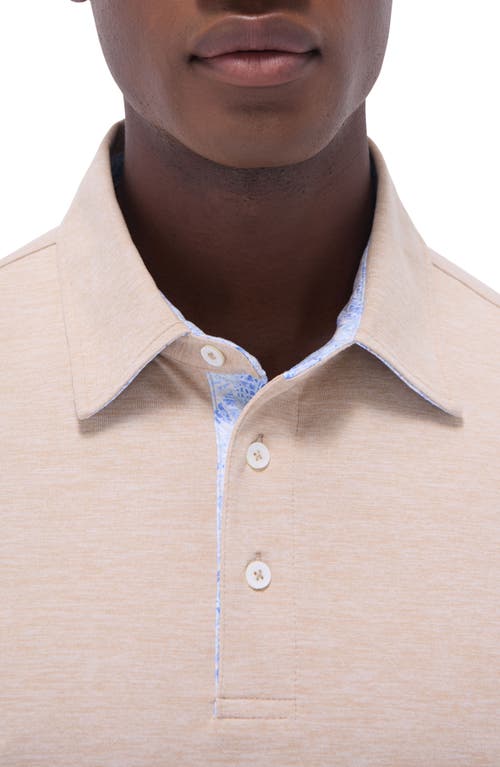 Bugatchi Three-button Performance Polo In Sand
