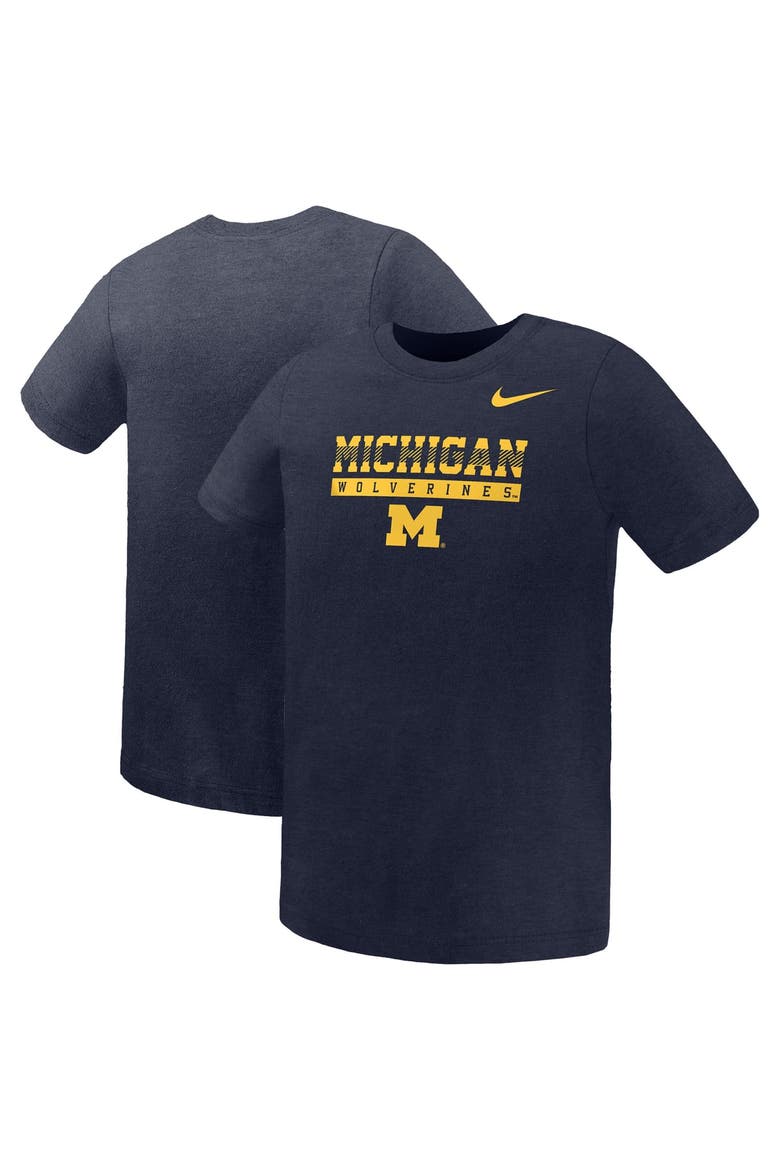 Preschool Nike Navy Michigan Wolverines Name Bar Legend Dri-FIT T-Shirt, Main, color, Navy