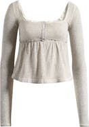 BDG Urban Outfitters Brittney Long Sleeve Cotton Babydoll Top