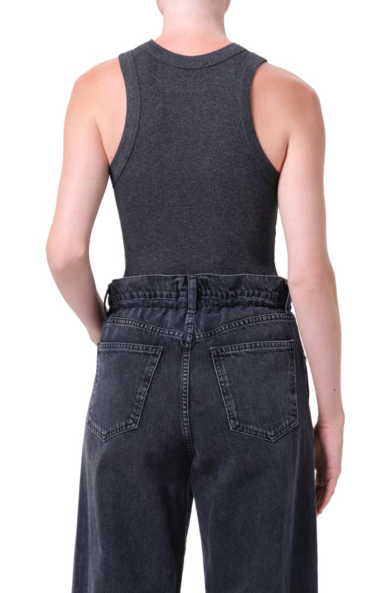 AGOLDE Leigh Rib Racerback Tank, Alternate, color, Charcoal Heather