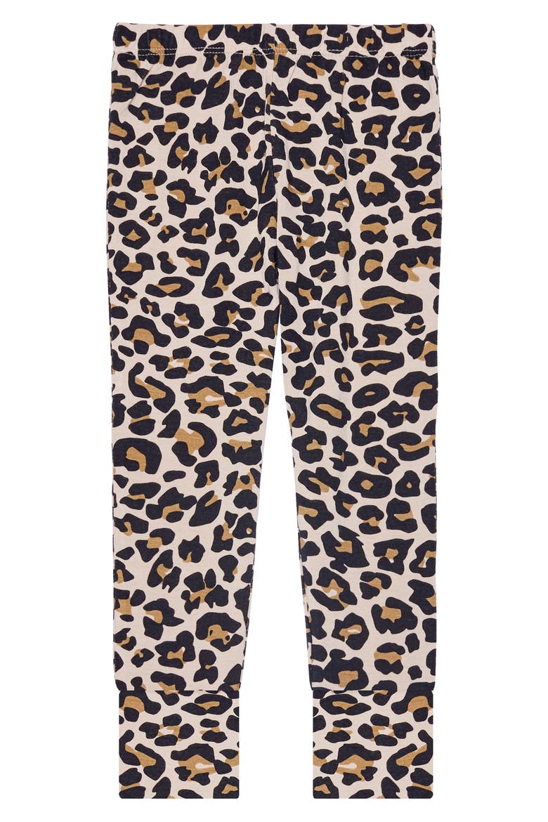 Lana Leopard Long Sleeve Fitted Two-Piece Pajamas, Alternate, color, BEIGE/ KHAKI