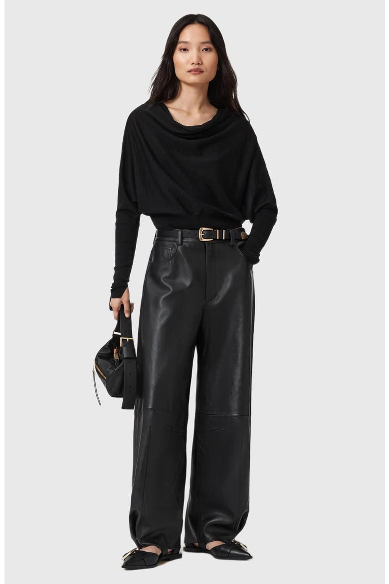 Ridley Dolman Sleeve Crop Sweater, Alternate, color, BLACK