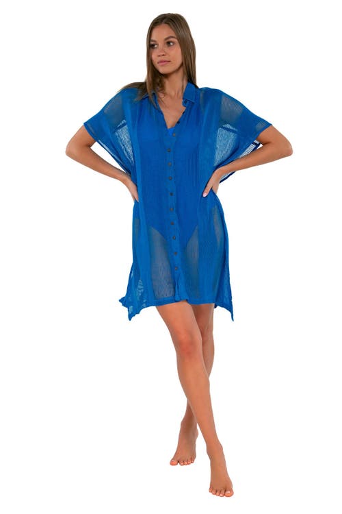 Sunsets Shore Thing Tunic In Electric Blue