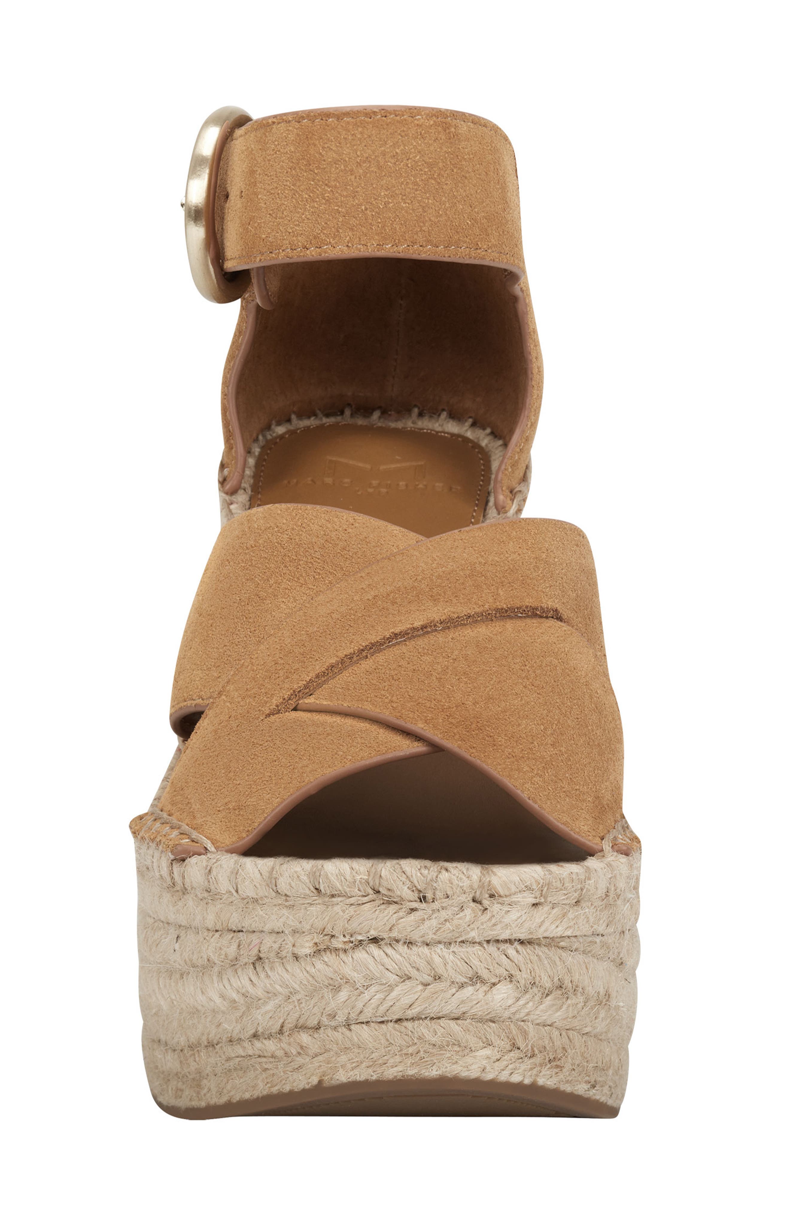 Amari Ankle Strap Espadrille Wedge, Alternate, color, COGNAC SUEDE
