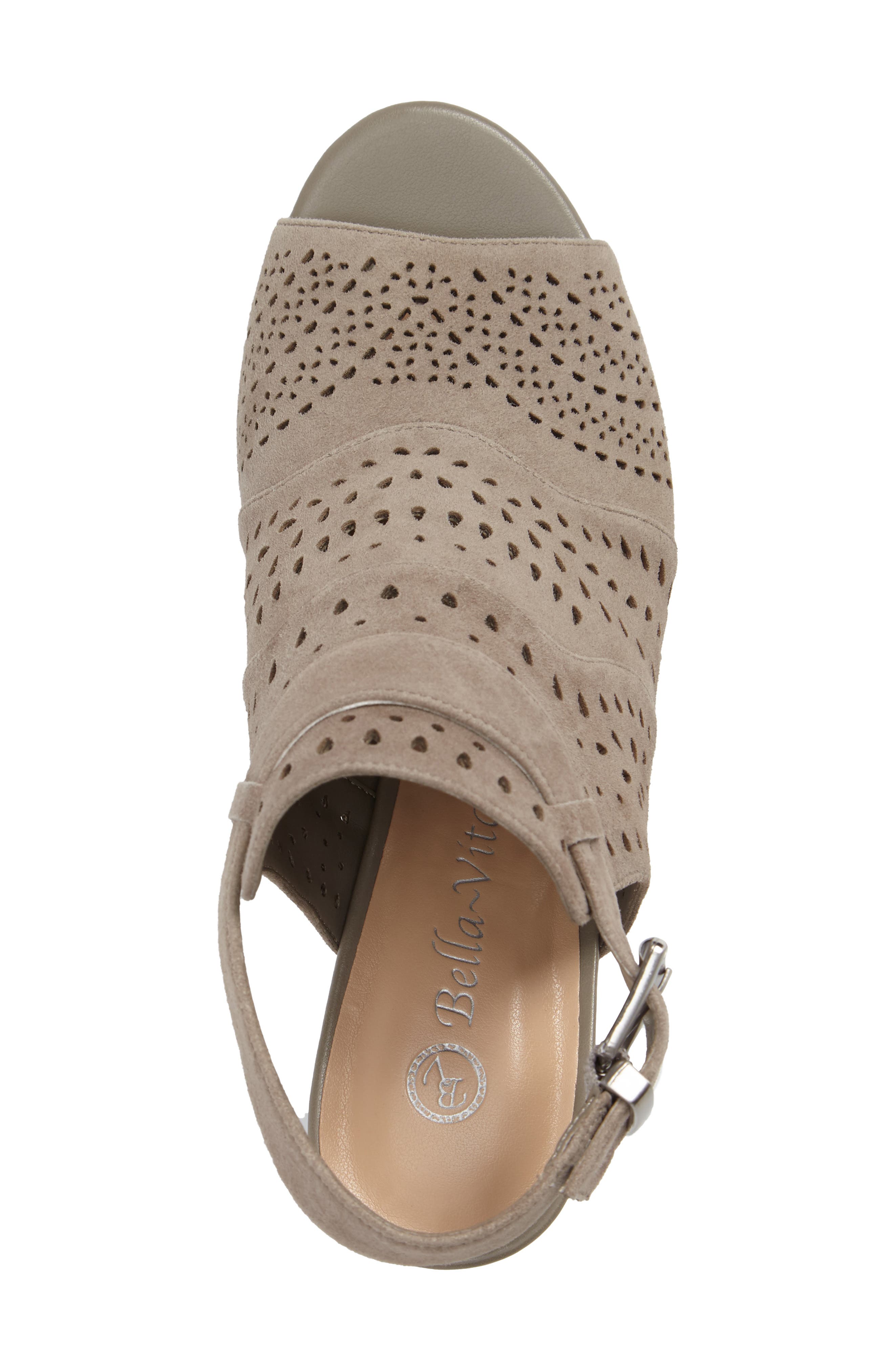 Fonda Perforated Sandal, Alternate, color, STONE SUEDE