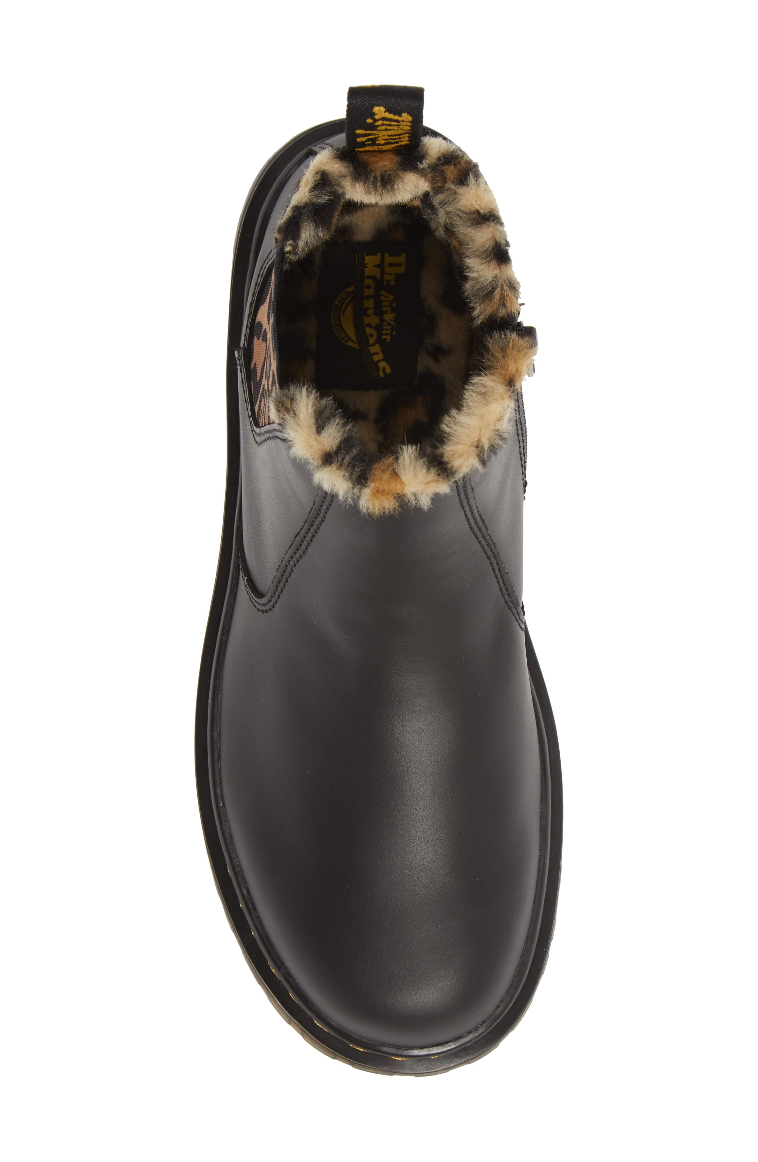 Dr. Martens Kids' Leonore Faux Fur Lined Chelsea Boot, Alternate, color, 