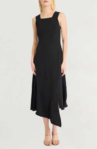 Luxely Asymmetric Sleeveless Midi Dress