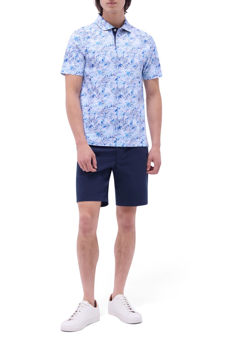 Bugatchi Hendrix Digital Leaf Print Pima Cotton Polo, Alternate, color, 