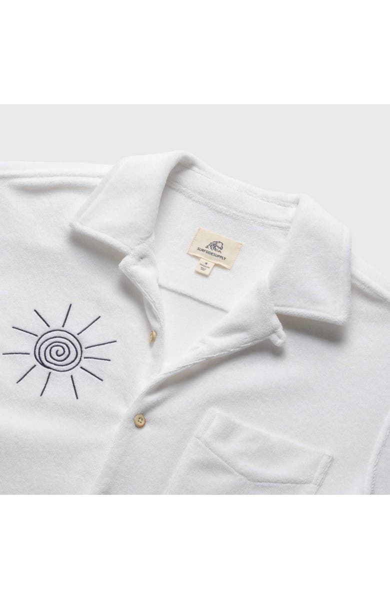 Surfside Supply Co. Mariner Saltwater Terry Camp Collar Shirt, Alternate, color, Brilliant White