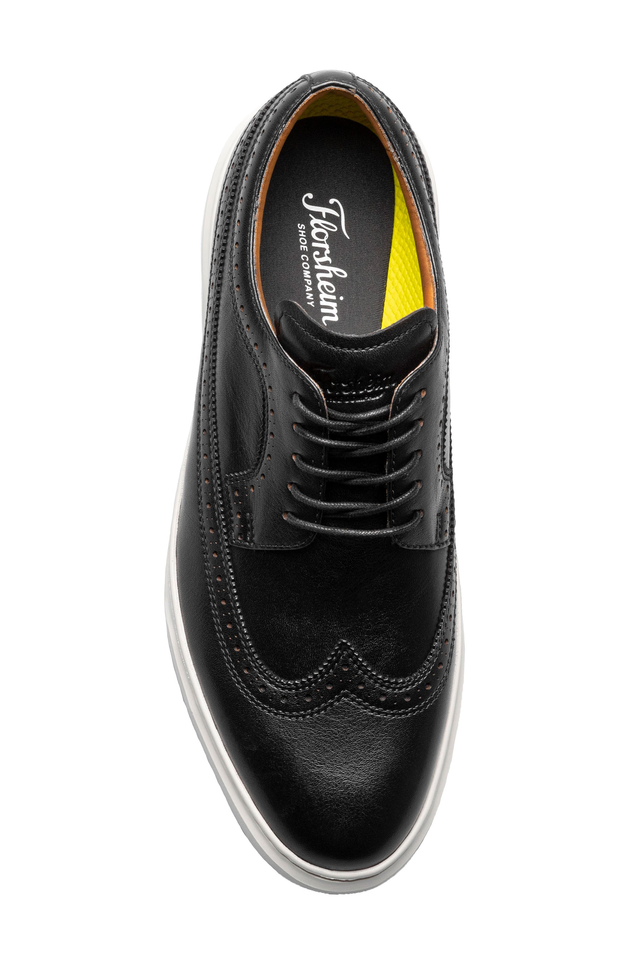 Florsheim Premier Wingtip Leather Sneaker, Alternate, color, Black