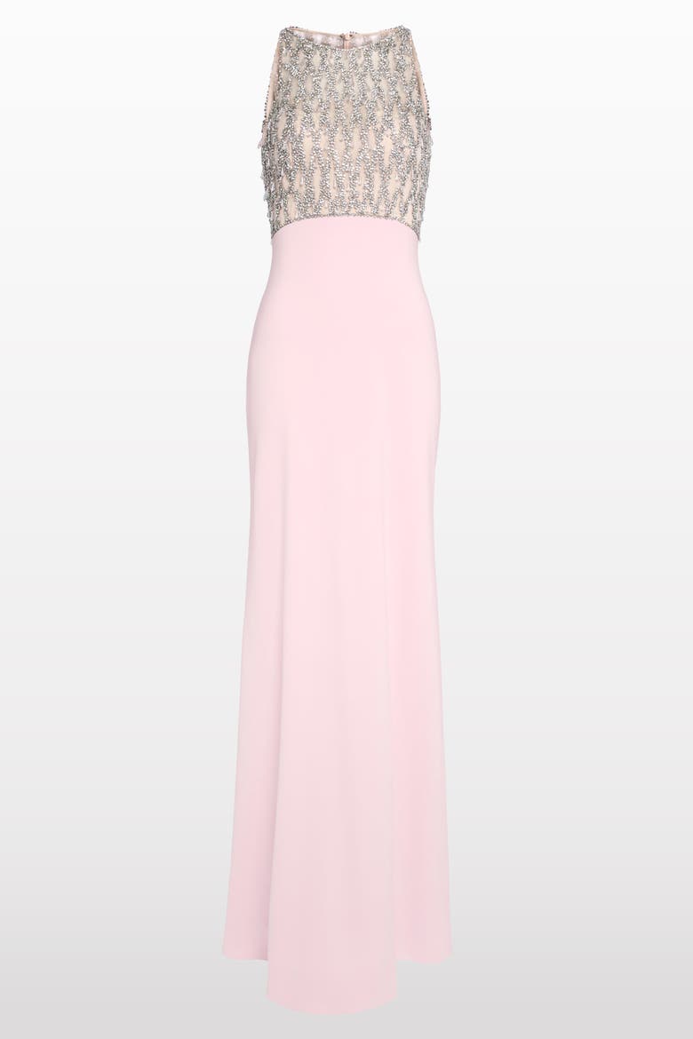 Dewdrop Crystal-Bodice Gown, Alternate, color, Pink Zinnia