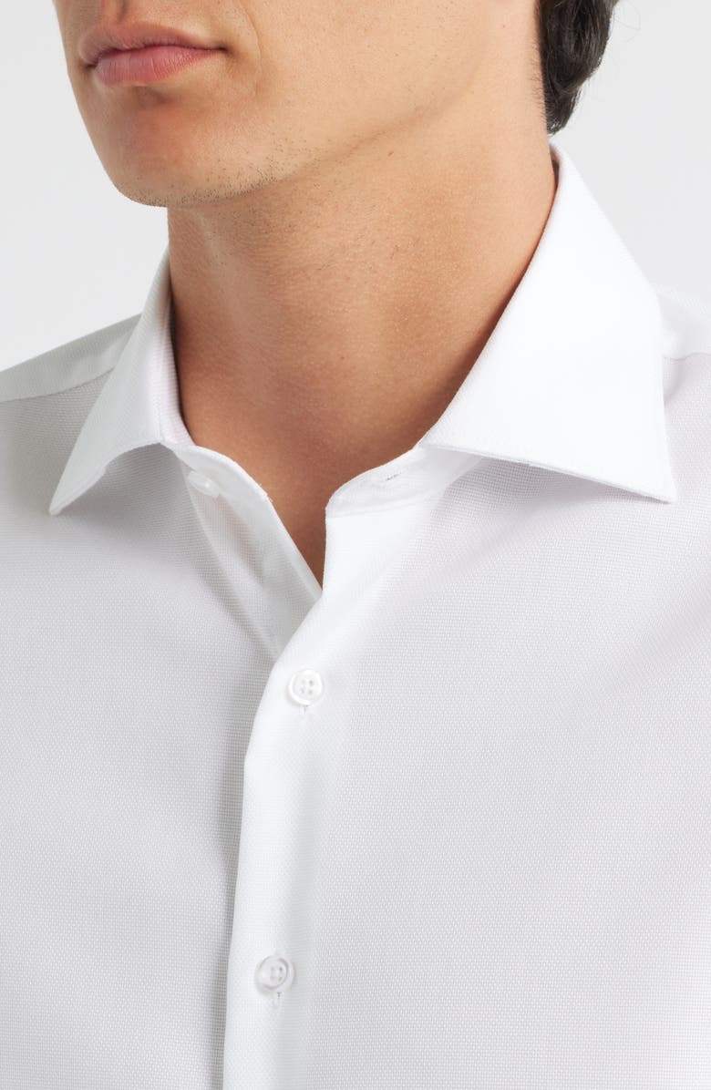 ZANETTI Textured Oxford Dress Shirt, Alternate, color, White