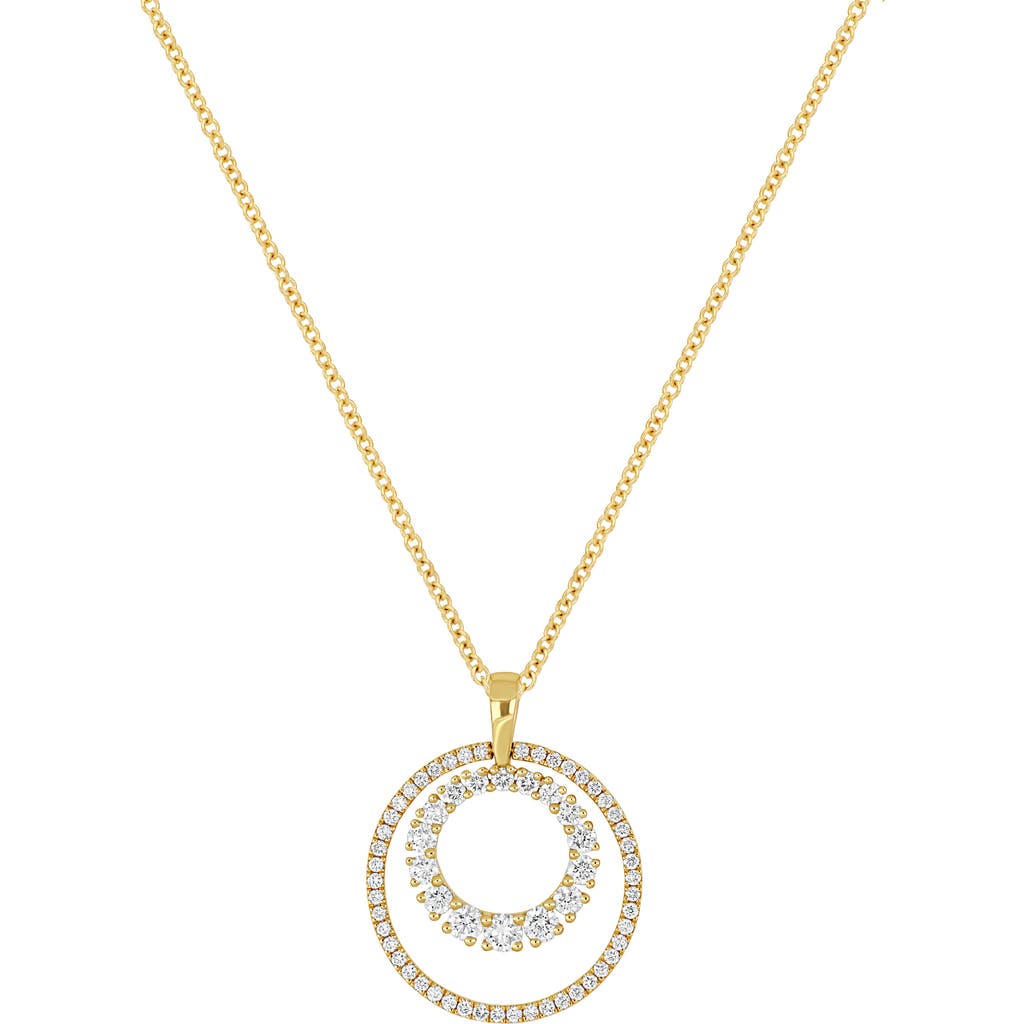 Bony Levy Solstice 18k Gold Double Diamond Circle Pendant Necklace