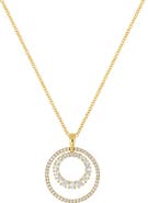 Bony Levy Solstice 18K Gold Double Diamond Circle Pendant Necklace