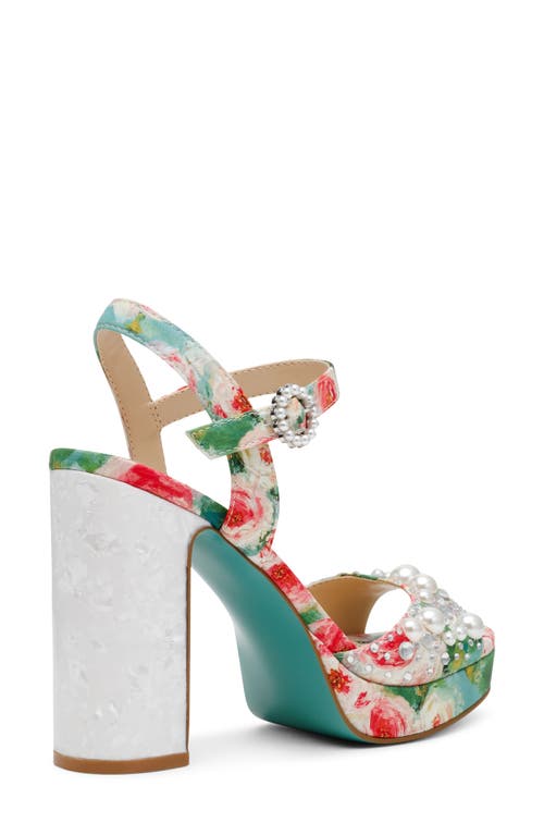 Betsey Johnson Avian Platform Sandal In Rose Multi