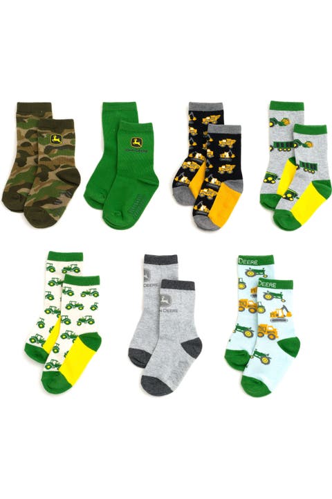 Non-Slip Grip 7-Pack Crew Socks