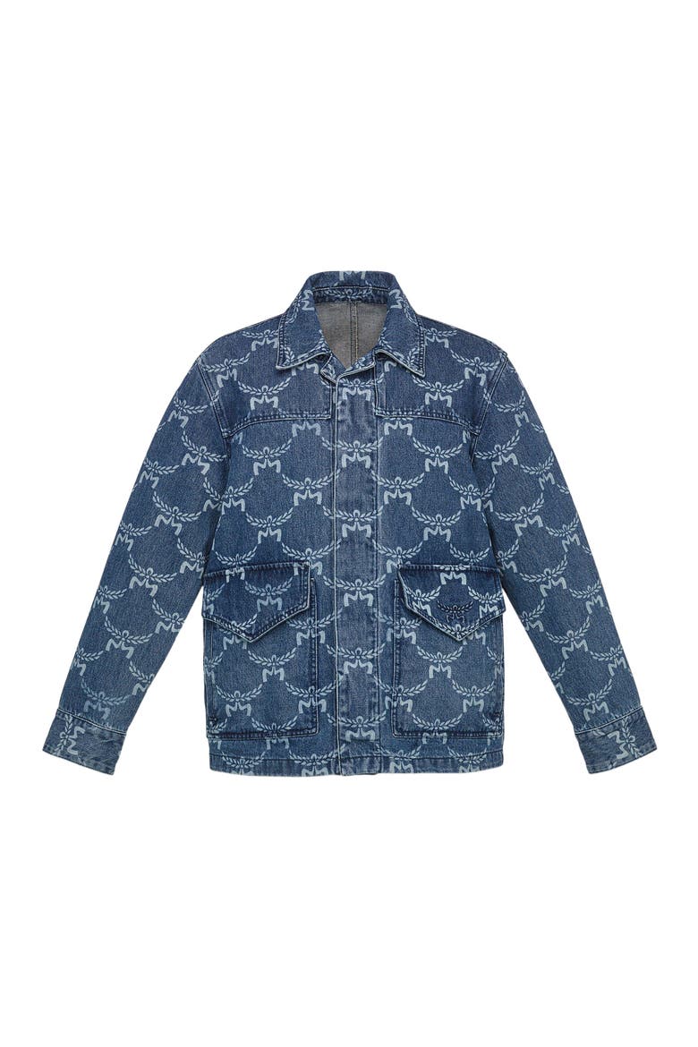 Lauretos Monogram Denim Jacket, Alternate, color, Indigo