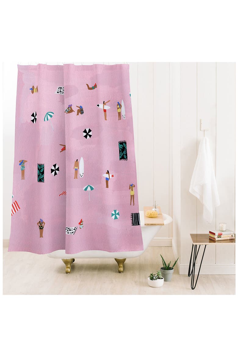 Lay Down Shower Curtain, Alternate, color, MULTI