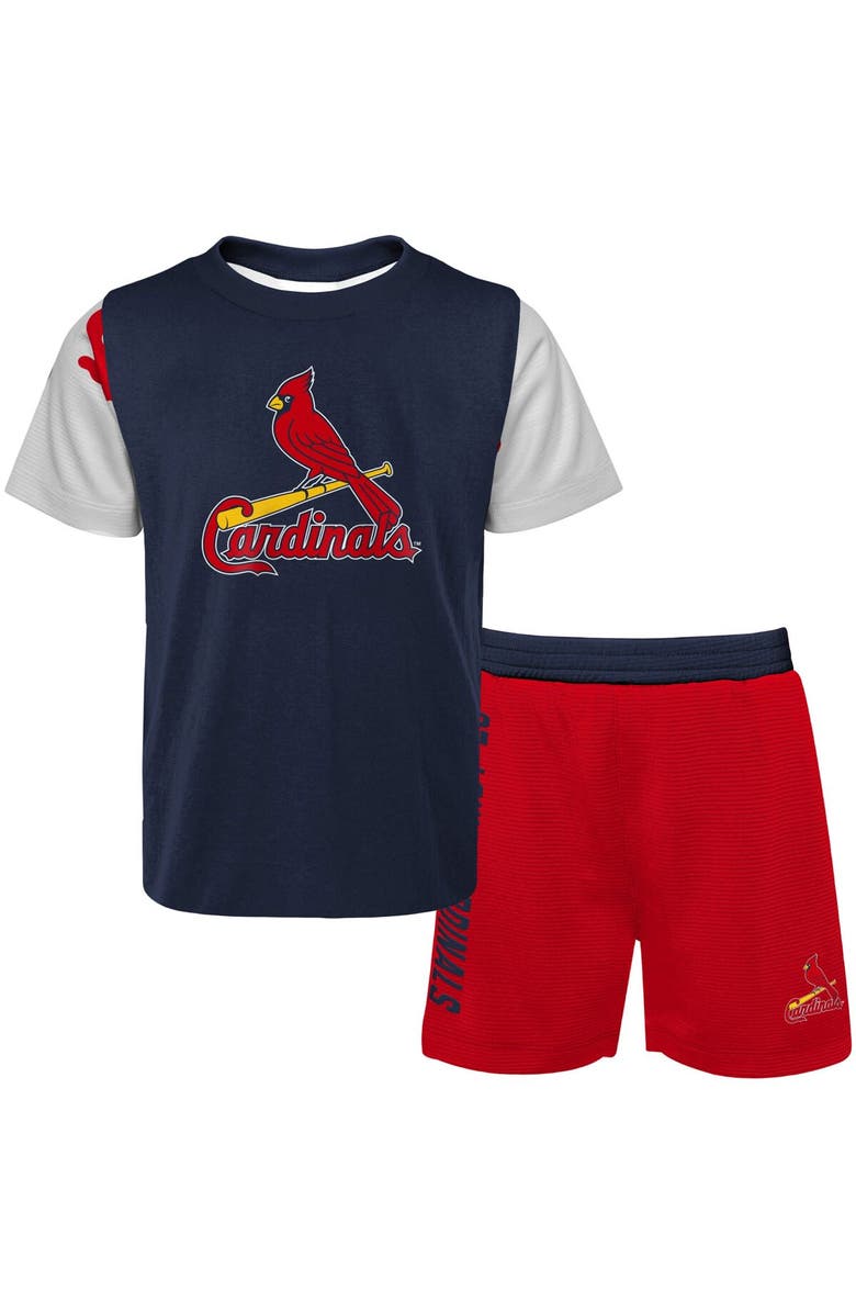 Outerstuff Newborn & Infant Navy/Red St. Louis Cardinals Pinch Hitter T-Shirt & Shorts Set, Alternate, color, Navy