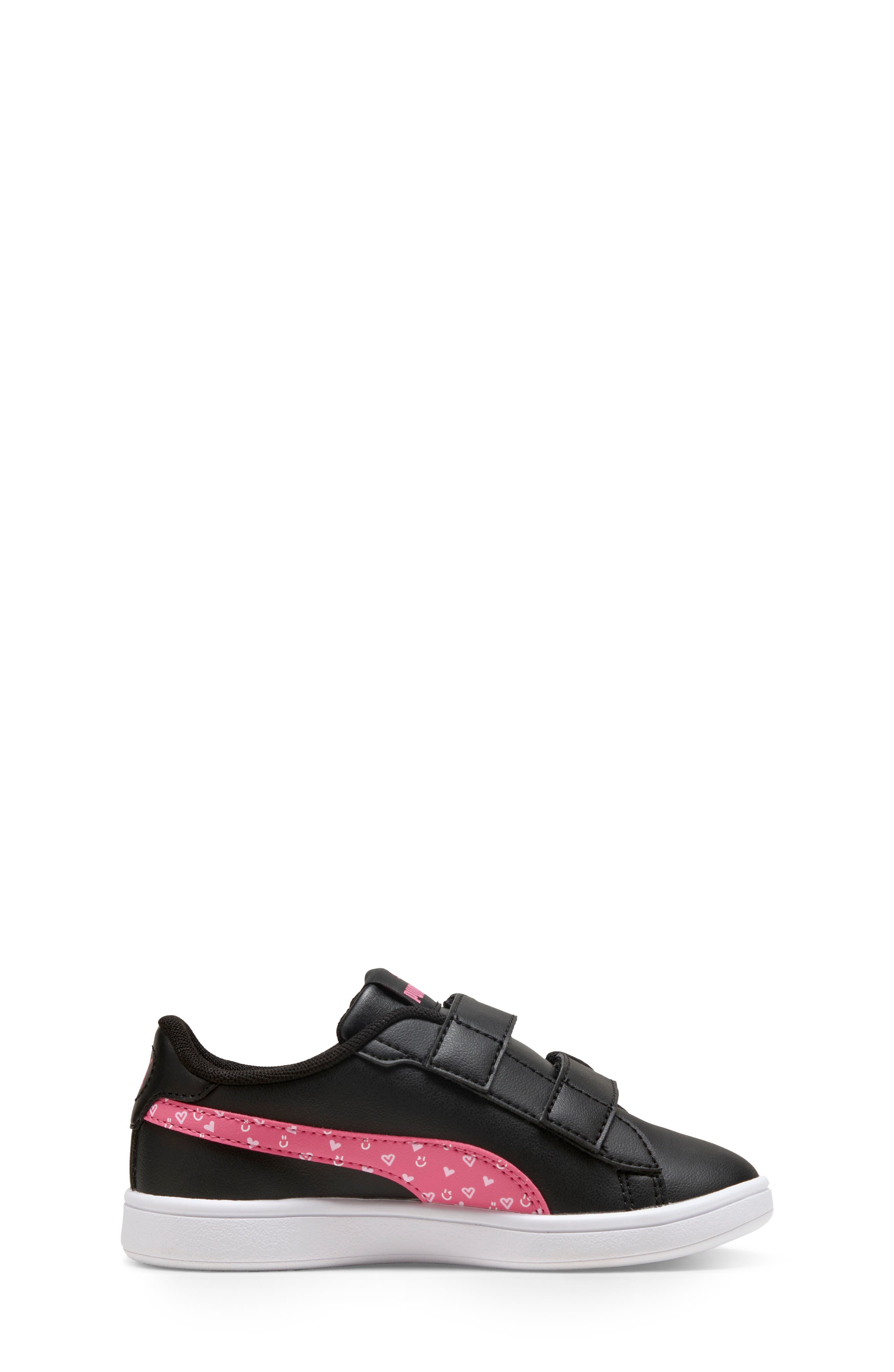 PUMA Kids' Smash 3.0 Hearty V Dual Strap Sneaker, Alternate, color, Puma Black/ Magic Rose