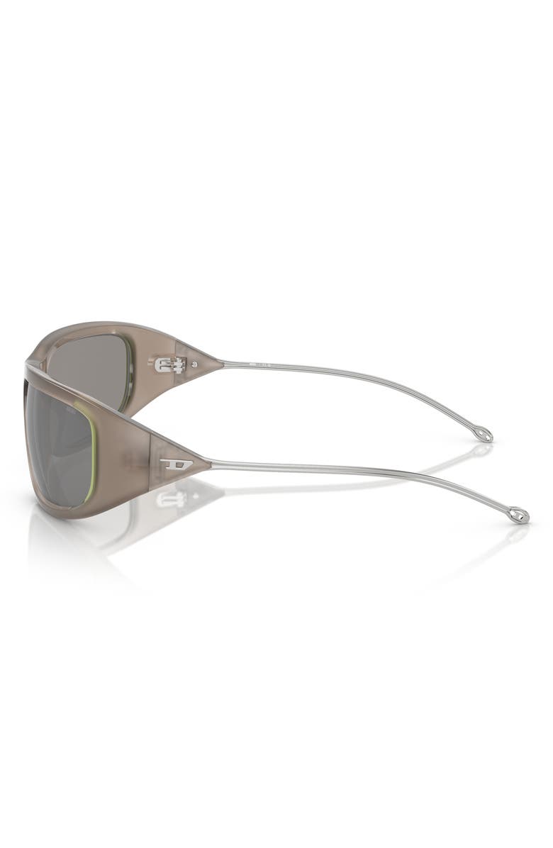 DIESEL<sup>®</sup> 61mm Oval Sunglasses, Alternate, color, Shiny Opal Grey/ Mirror Grey