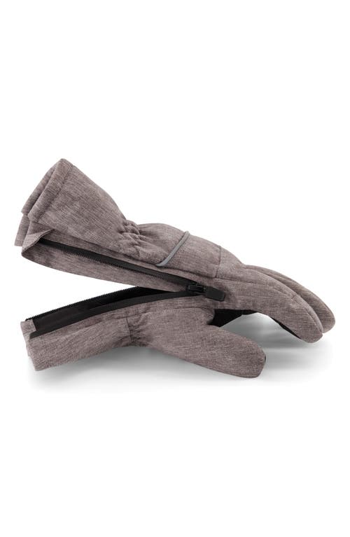 Andy & Evan Kids' Zip Gloves In Gray