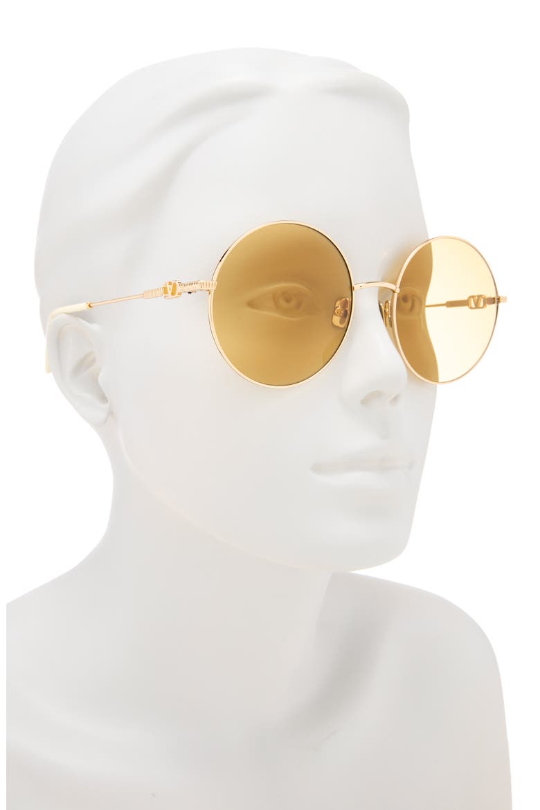 50mm Round Sunglasses, Alternate, color, GOLD GOLD AMBER
