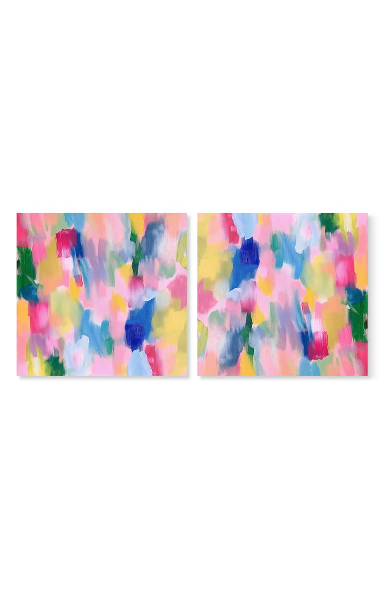 Wynwood Studio Set of 2 Colorful Rhythm Canvas Wall Art, Main, color, Blue