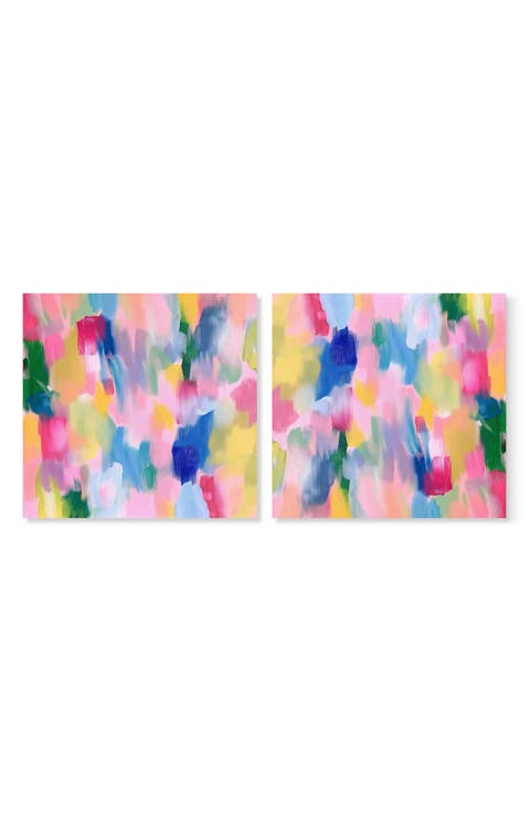 Set of 2 Colorful Rhythm Canvas Wall Art