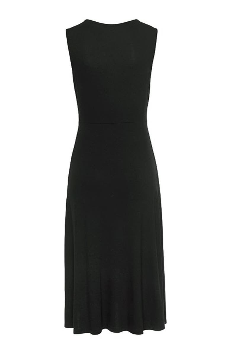 LASCANA Women's V-Back Lace Accent Dress, Alternate, color, Black