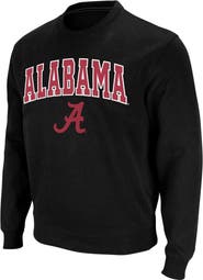 COLOSSEUM Men's Colosseum Black Alabama Crimson Tide Arch & Logo Crew Neck Sweatshirt