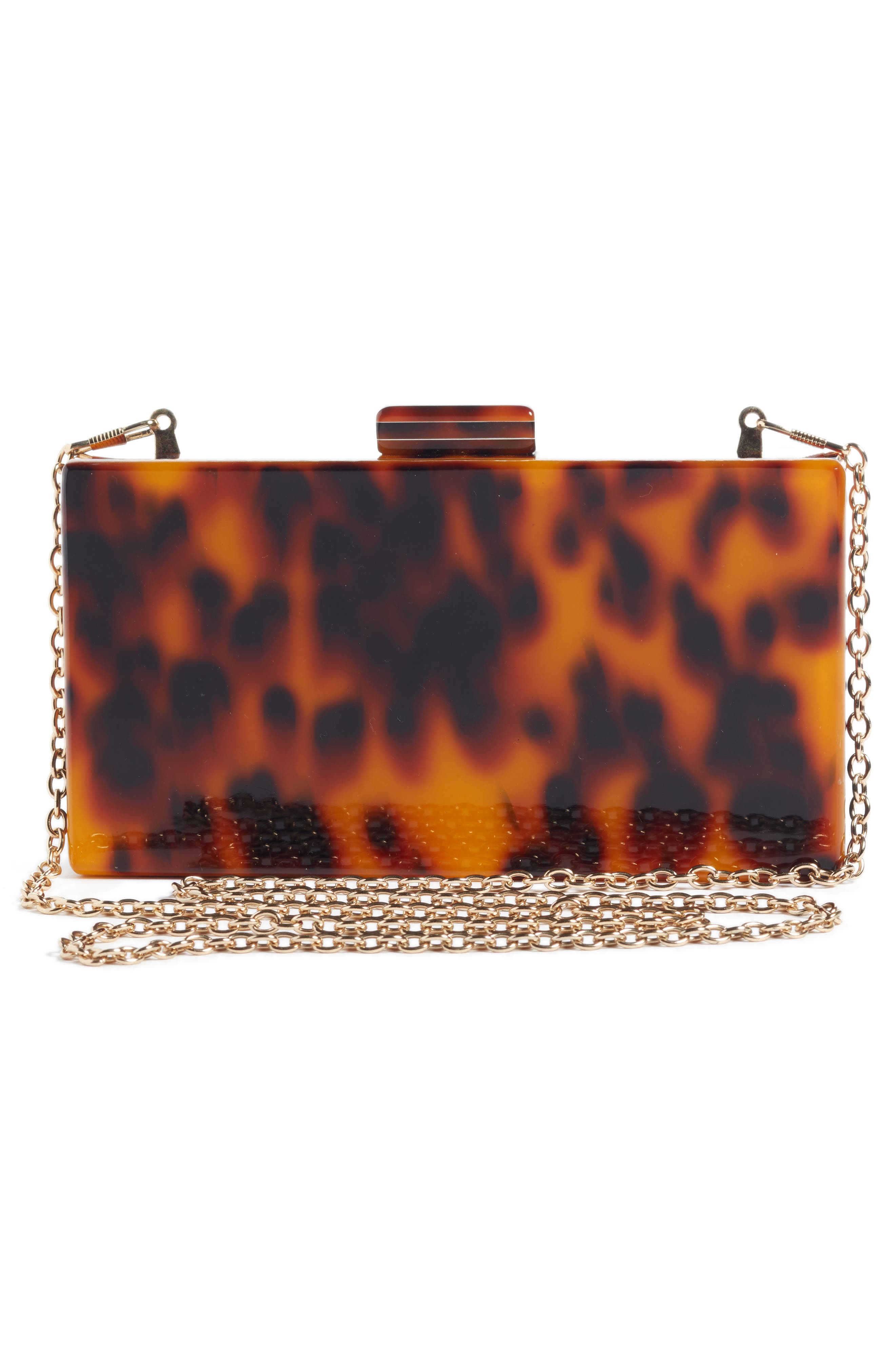 Like Dreams Pia Faux Tortoiseshell Box Clutch, Alternate, color, 