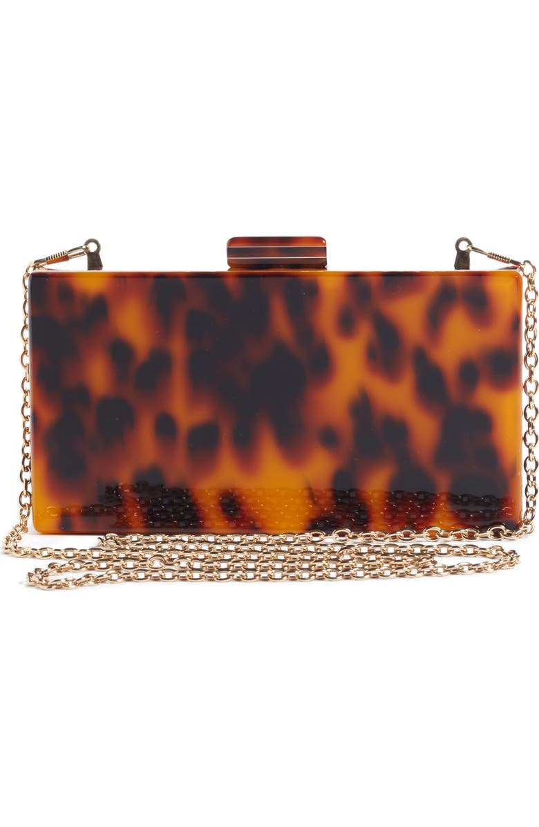Like Dreams Pia Faux Tortoiseshell Box Clutch, Alternate, color,