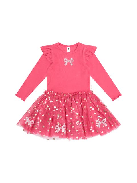Sequin Bow Tulle Dress