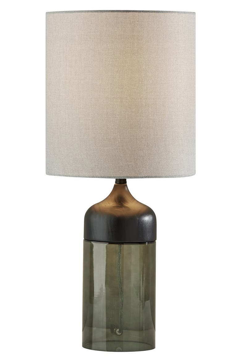 Marina Tall Table Lamp, Main, color, BLACK WITH SMOKED GLASS