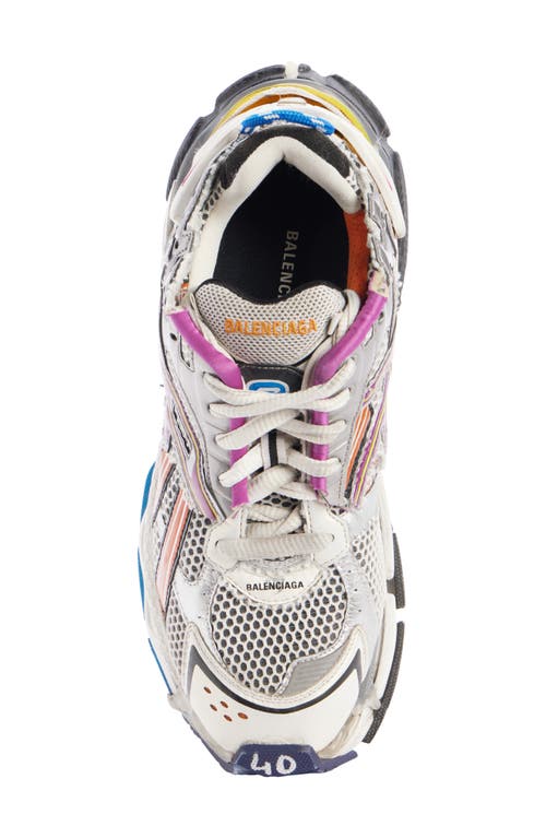 Balenciaga Deconstructed Runner Sneakers In White/multicolor