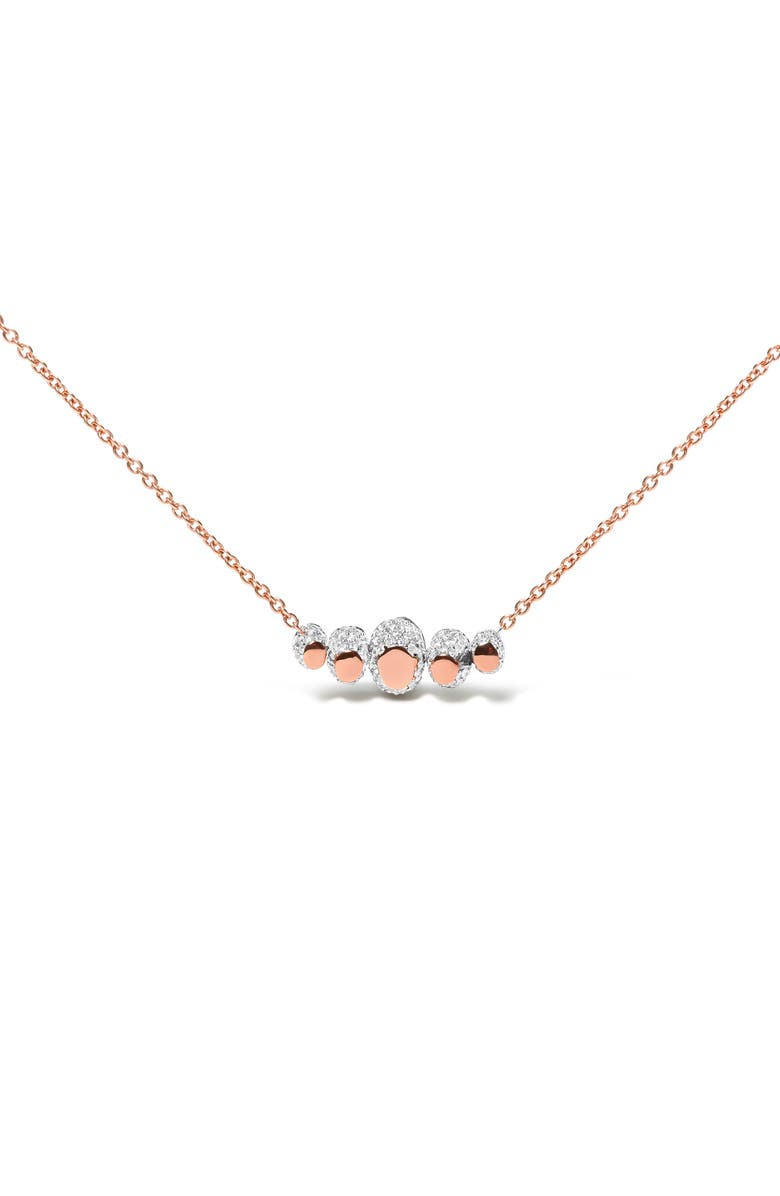 Haus of Brilliance 18K Gold 3/4 Ctw Diamonds & Tsavorite Curved Bar Choker Necklace, Alternate, color, Pink