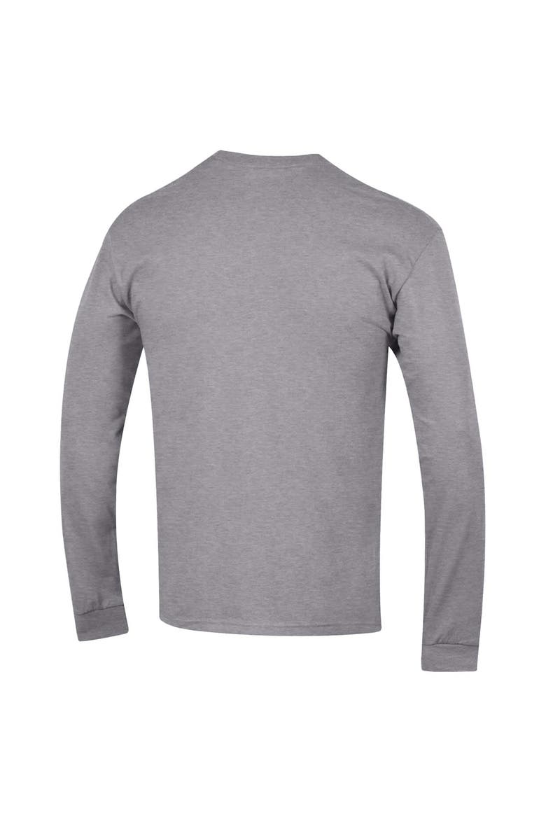 Men's Champion  Heather Gray Ohio State Buckeyes Arch Over Logo 2-Hit Long Sleeve T-Shirt, Alternate, color, Heather Gray